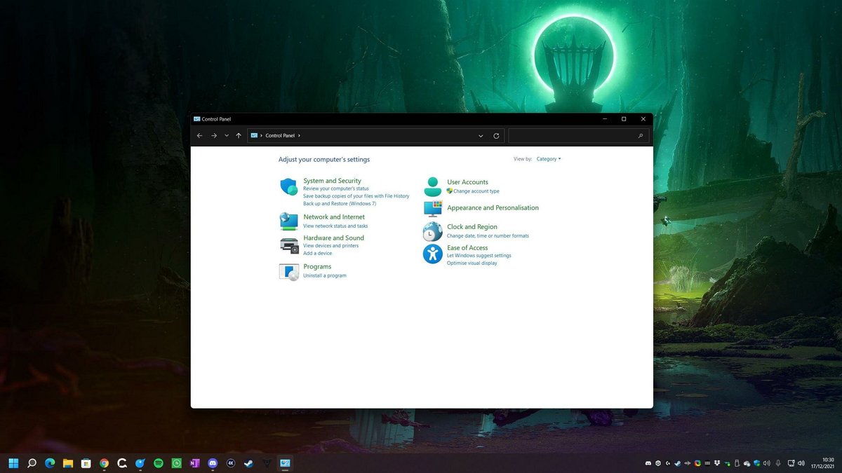 Panneau configuration - Windows 11