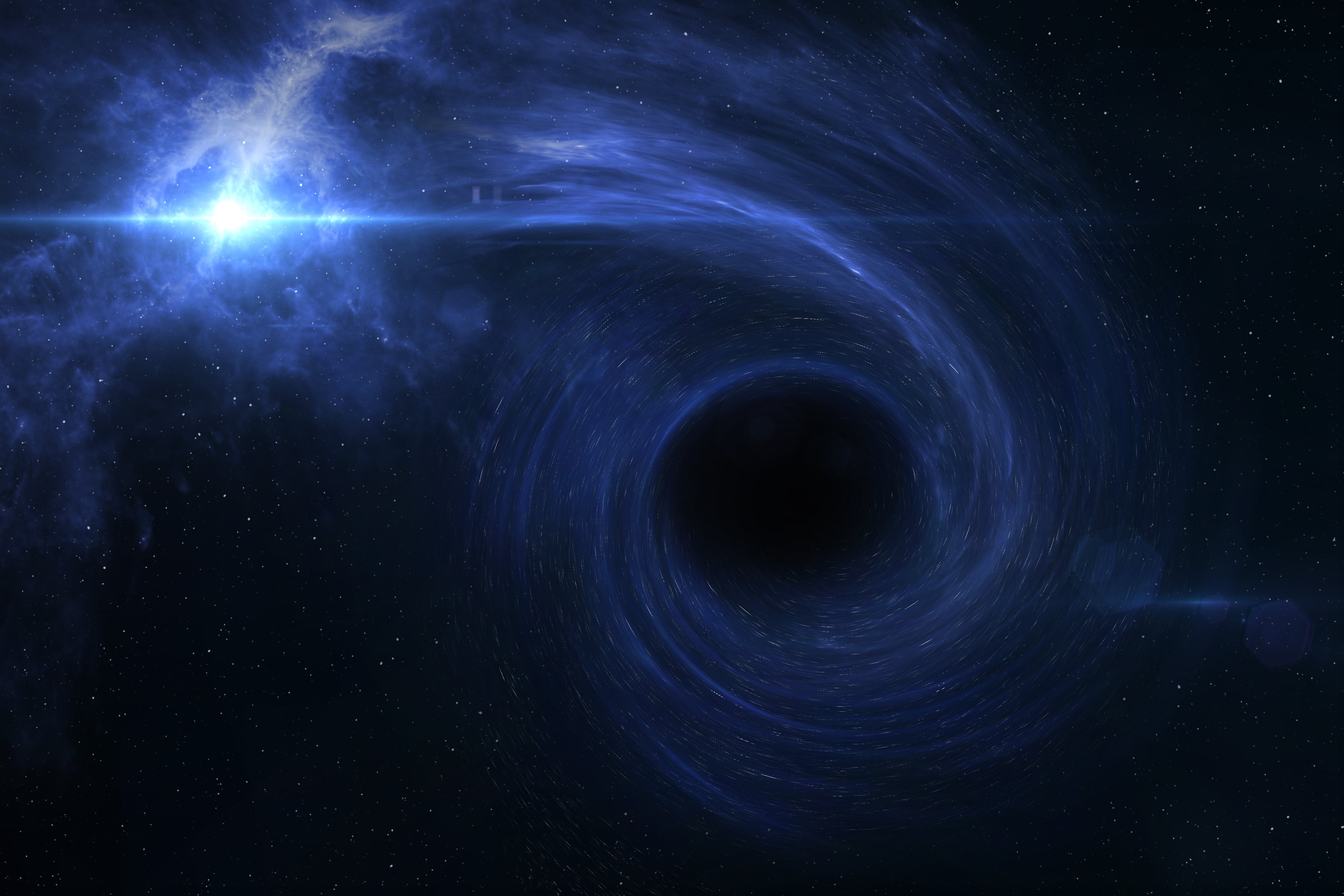  Les trous noirs primordiaux, formés lors des débuts de l'univers, pourraient être une composante majeure, voire la totalité, de la matière noire. © buradaki / Shutterstock