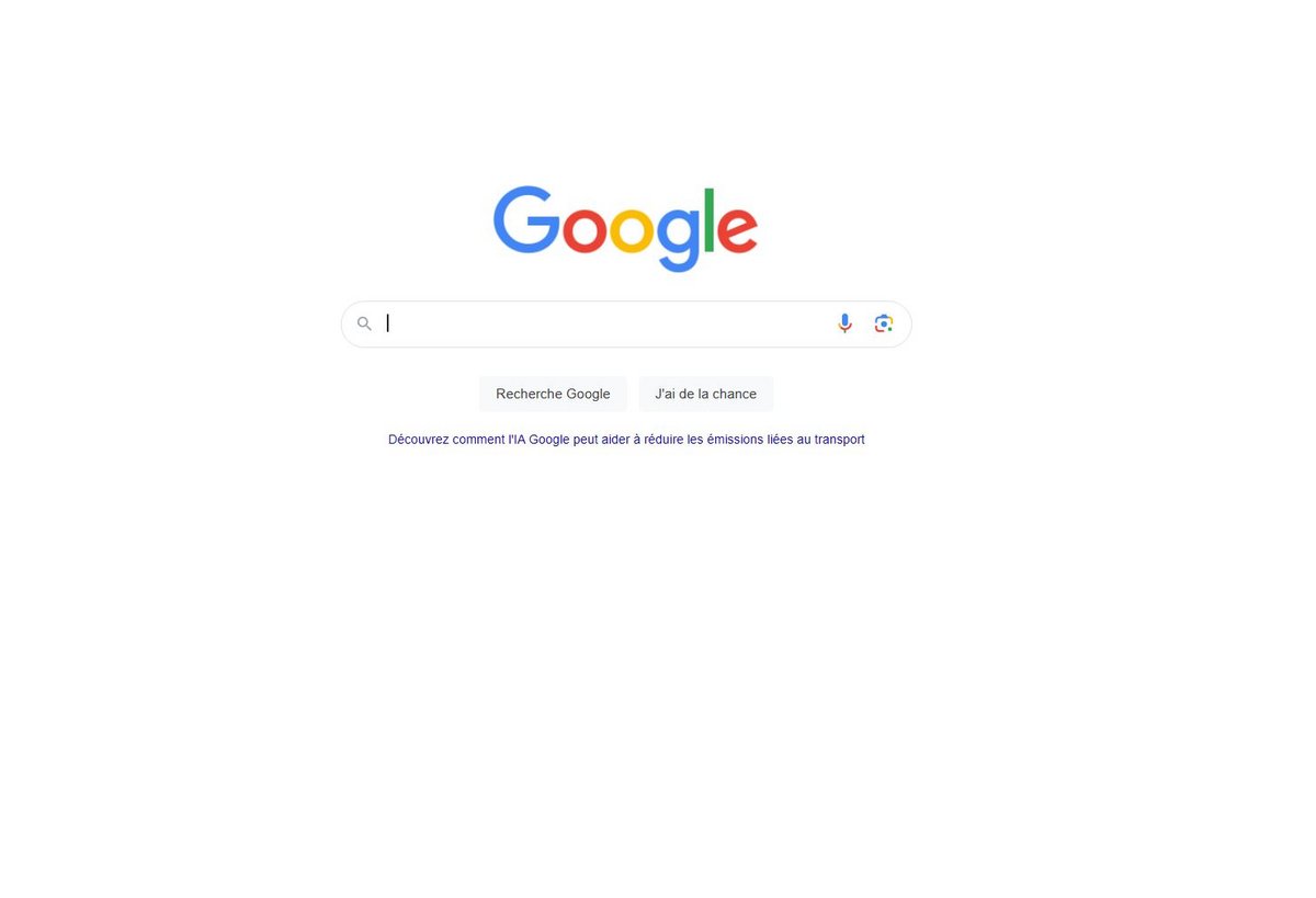 La page d'accueil de Google Search en France © Google