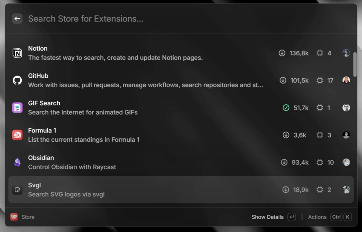 Raycast sur Windows en bêta ©Raycast