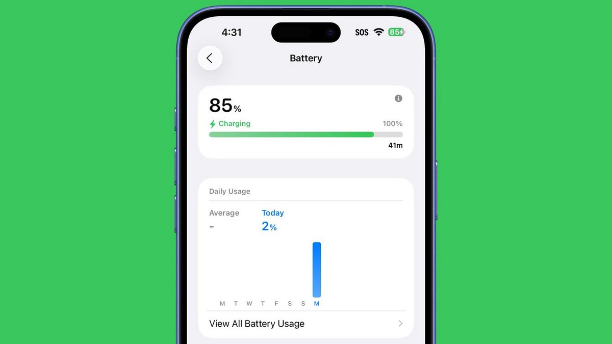 La troisième amélioration concerne l'estimation du temps de charge, une fonctionnalité surprenamment absente jusqu'alors. © MacRumors