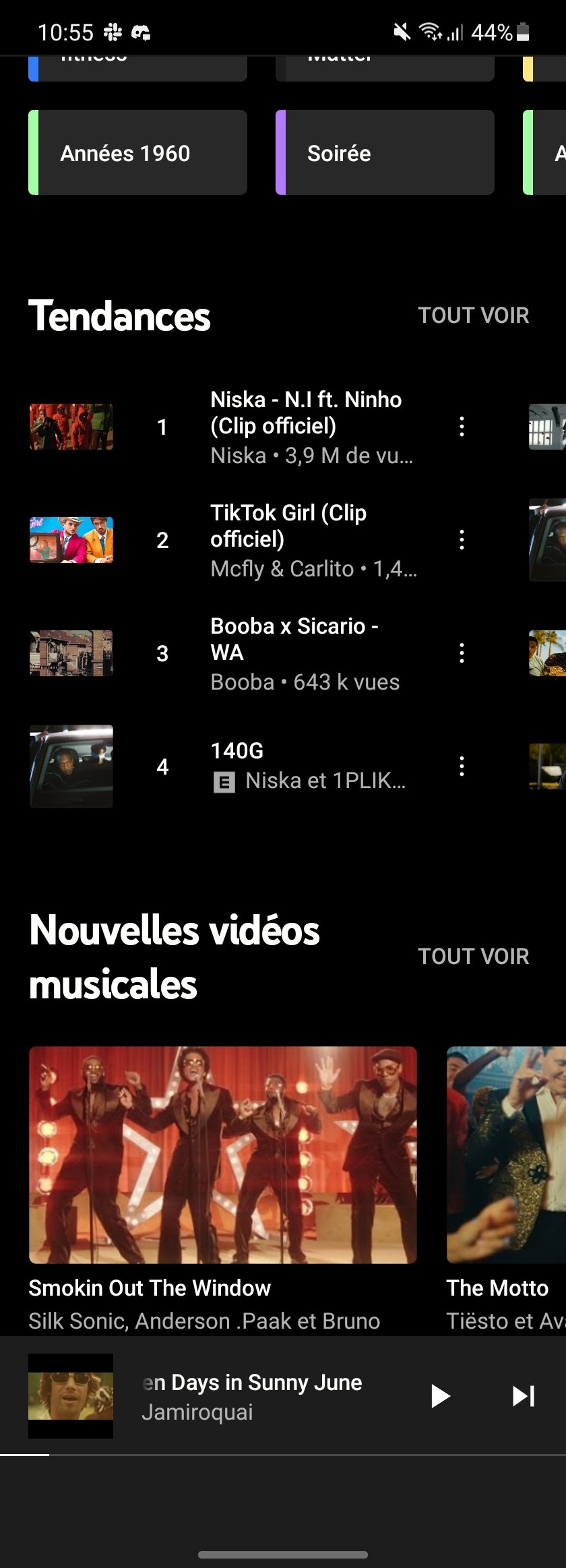 YouTube Music - Les tendances du moment