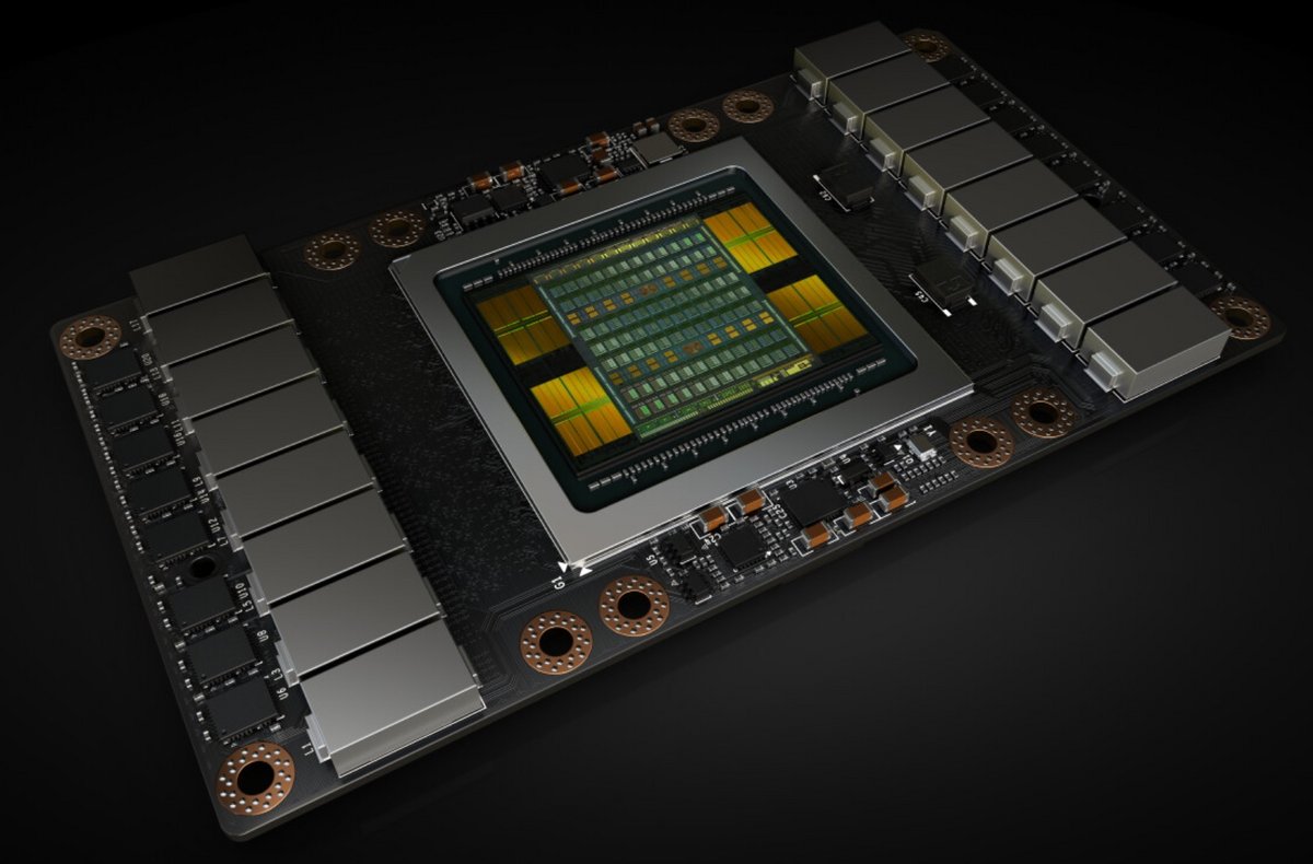 Ici la Tesla A100, première carte graphique "Ampère" présentée par NVIDIA en mai dernier // © NVIDIA