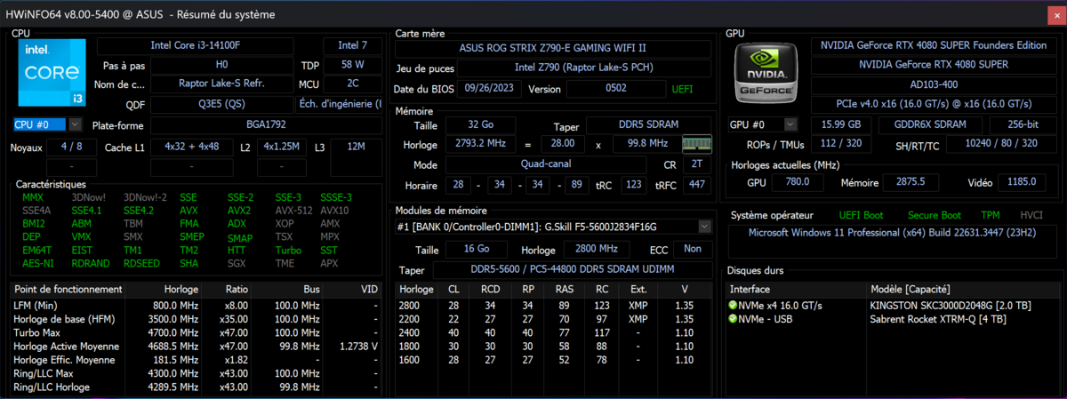 HWInfo renseigne sur les caractéristiques de notre CPU © Nerces pour Clubic