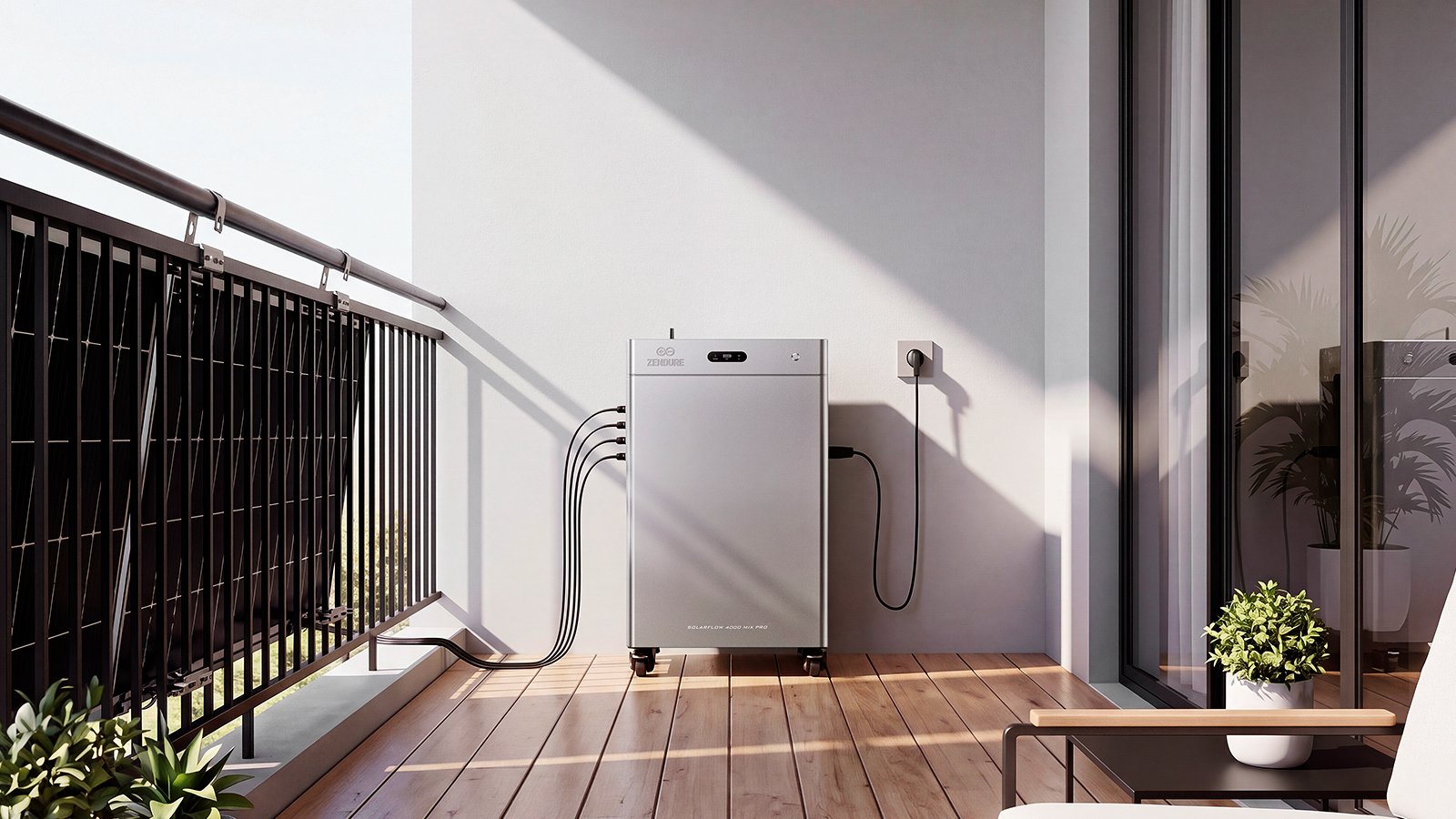 Grâce à sa double connectivité AC et DC, le SolarFlow 4000 Mix Pro cumule des panneaux neufs et une installation existante pour atteindre 13 000 W d'entrée. ©Zendure