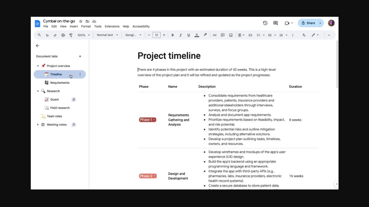 Les onglets de documents arrivent enfin sur Google Docs © Google