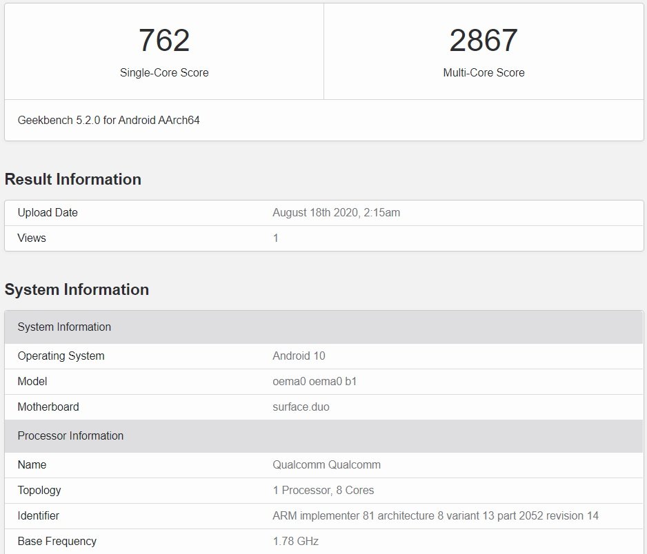 © GeekBench via Windows Latest