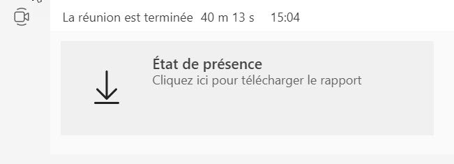 Microsoft Teams Rapport présence