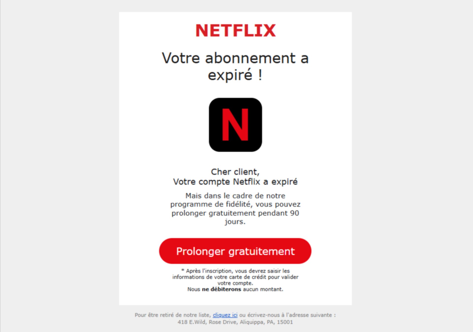 Cet e-mail n'est pas le plus crédible de l'année, mais il reste une menace © Alexandre Boero / Clubic