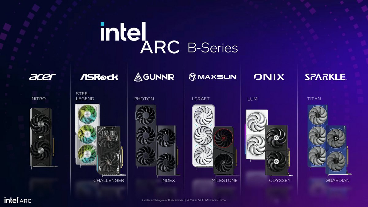 Les premiers partenaires d'Intel autour d'ARC Battlemage © Intel