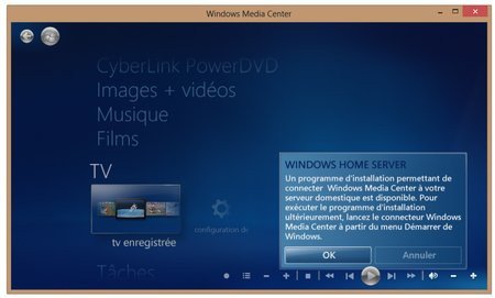 Windows Media Center sous Windows 8