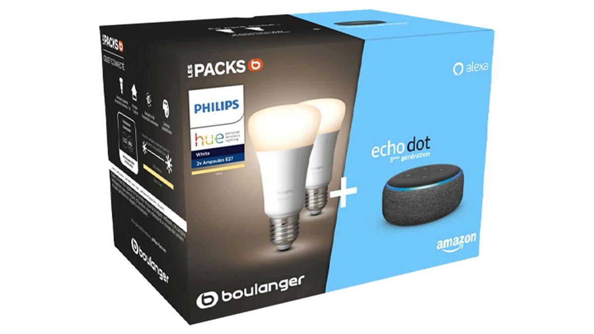 pack amazon echo philips hue boulanger