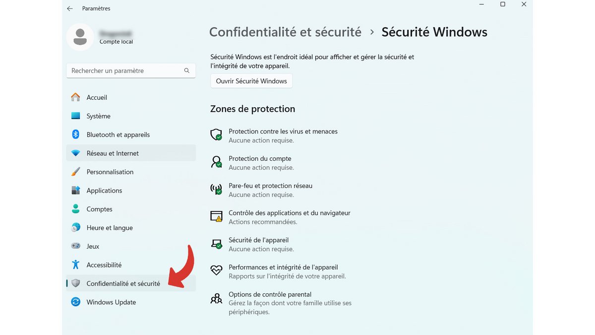 Confidentialité et sécurité - Windows 11 © Pascale Duc pour Clubic