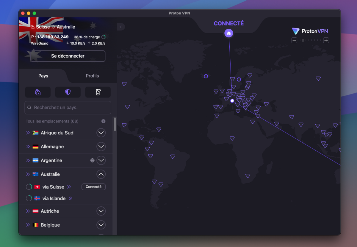 Les serveur Secure Core routent le trafic par un premier relais hautement sécurisé avant d'atteindre un second équipement localisé dans le pays de votre choix © Clubic.com