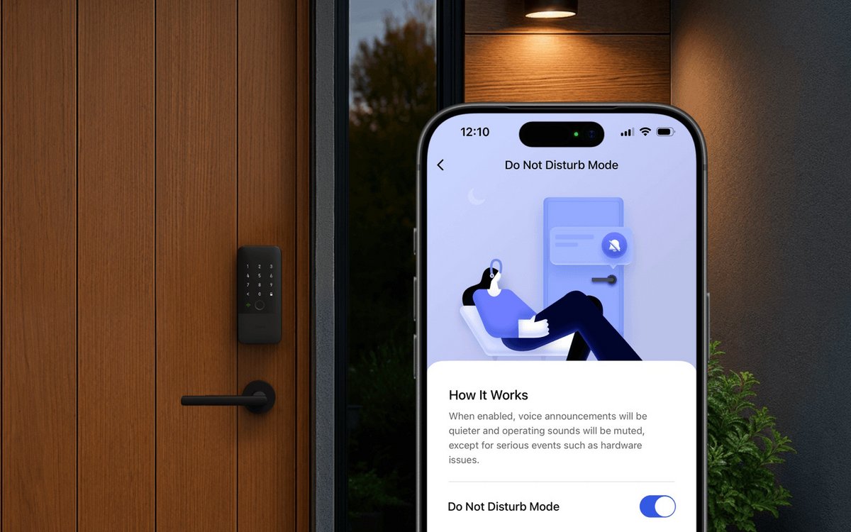 La serrure connectée U400 adopte l'Ultra wideband et s'avère compatible avec l'Apple Wallet de votre iPhone. ©Aqara