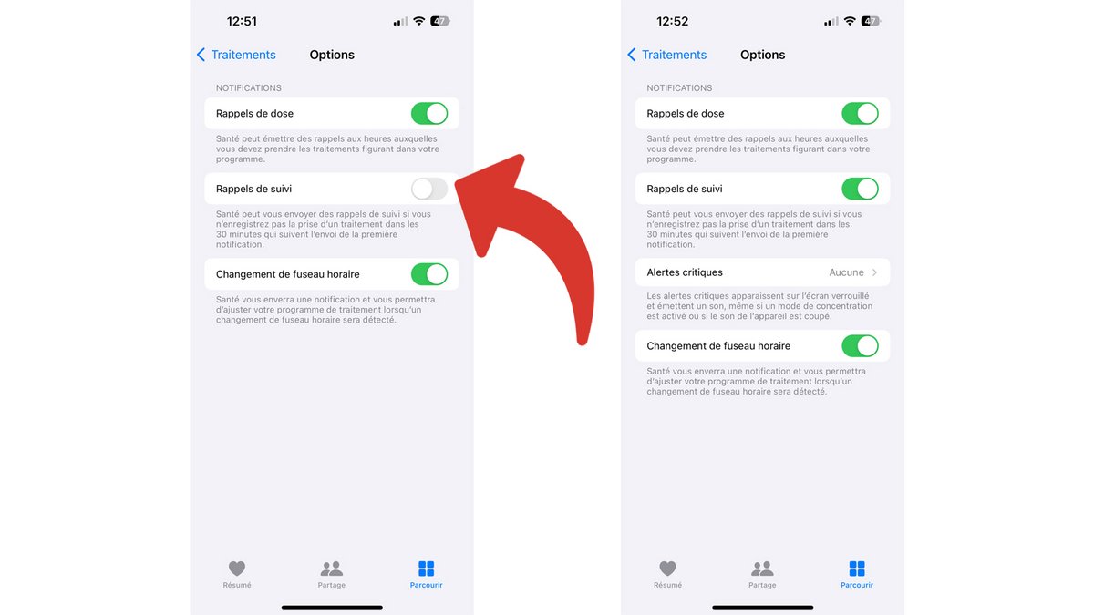 Activer les Rappels de suivi pour débloquer les alertes critiques sur vos traitements