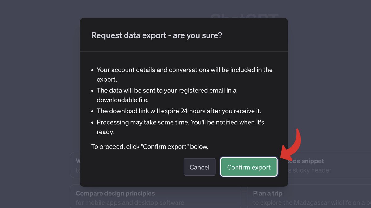chatgpt confirm export