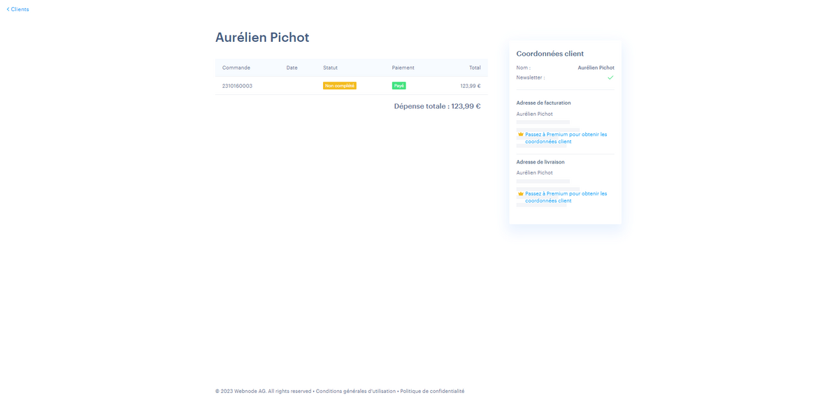 Fiche client © Webnode
