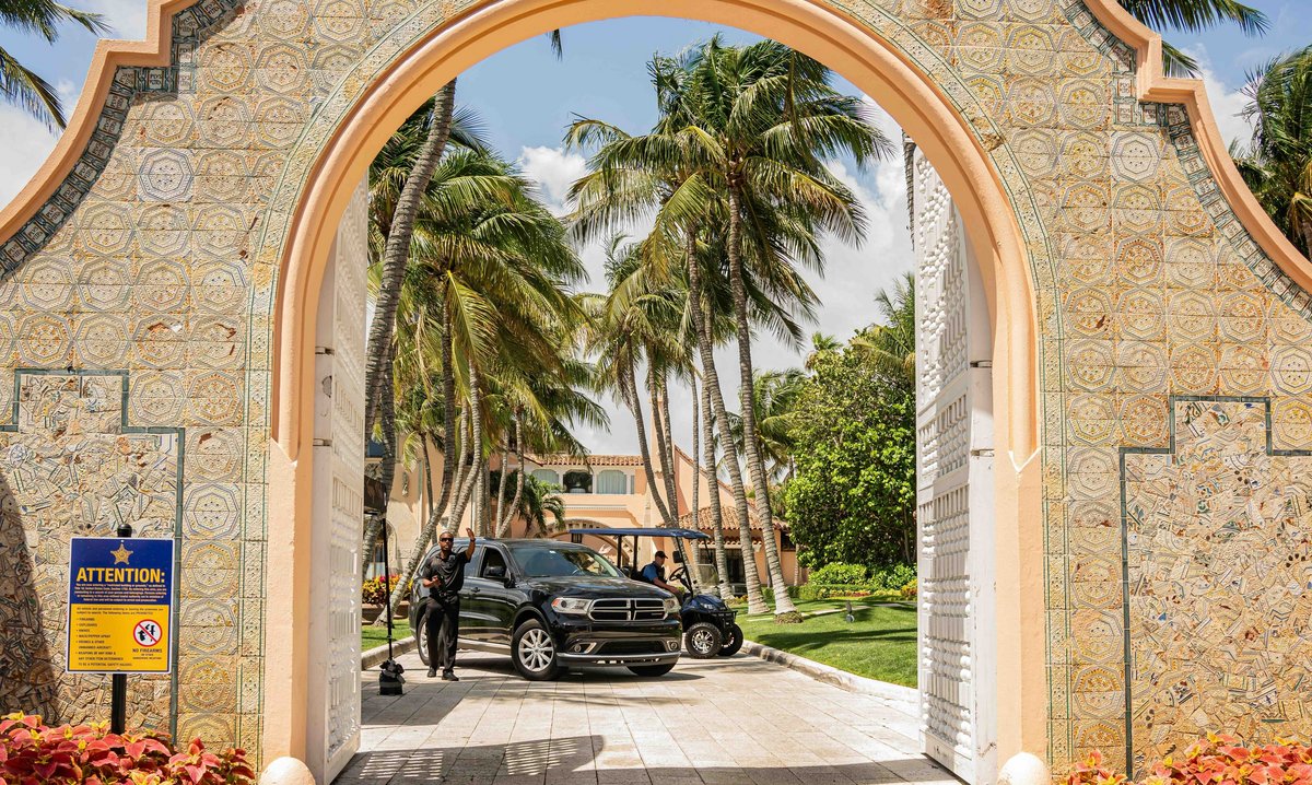 L'entrée de la résidence floridienne de Trump. © Shutterstock