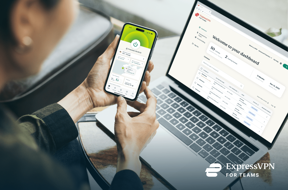 Le tableau de bord réservé à l'administration doit permettre de paramétrer chaque licence ExpressVPN for Teams sans en demander trop aux équipes. © ExpressVPN