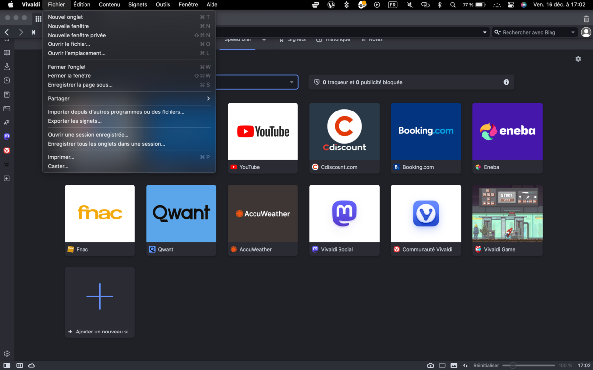 Vivaldi navigation privée ordinateur 1