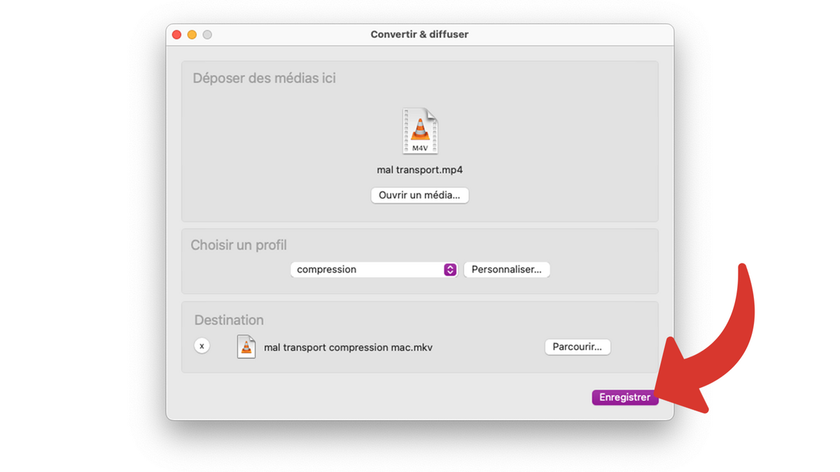 Lancer la compression de la vidéo avec VLC © Clubic