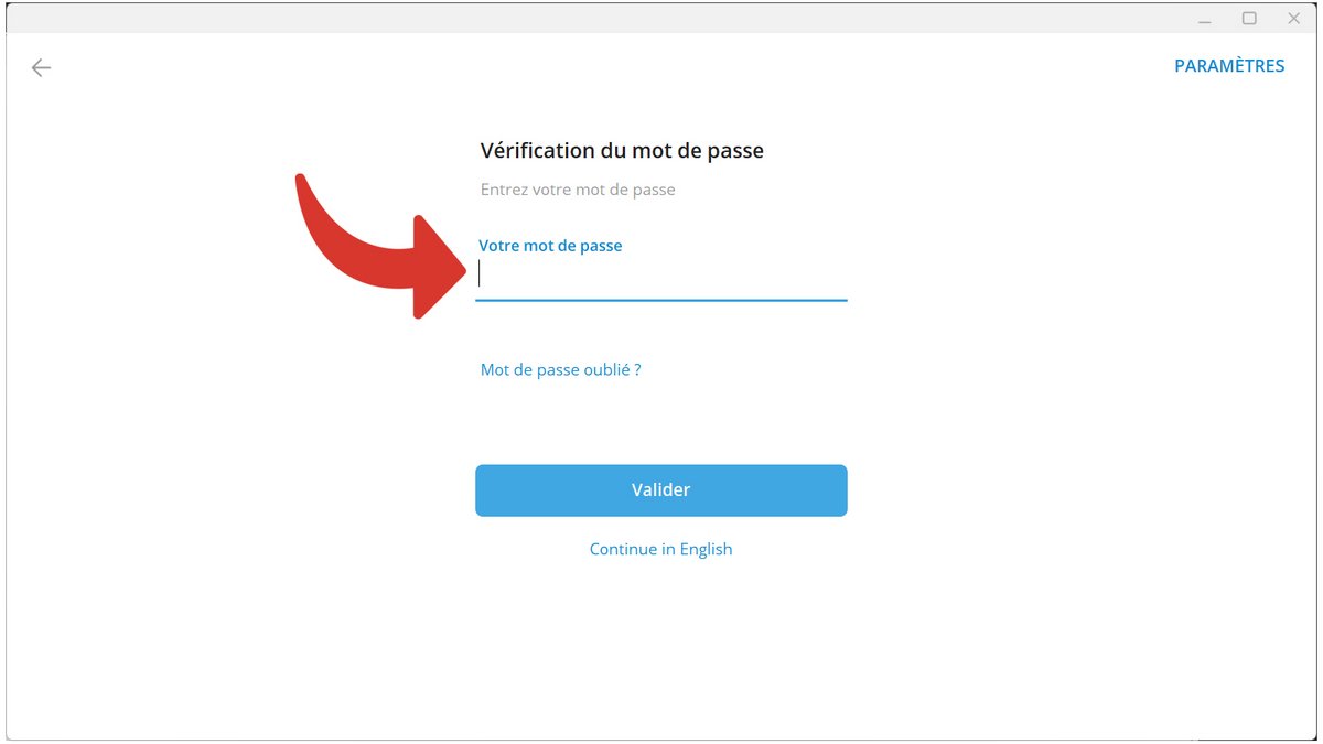 Saisissez le mot de passe de votre compte Telegram pour finaliser la connexion © Axel Reghis pour Clubic