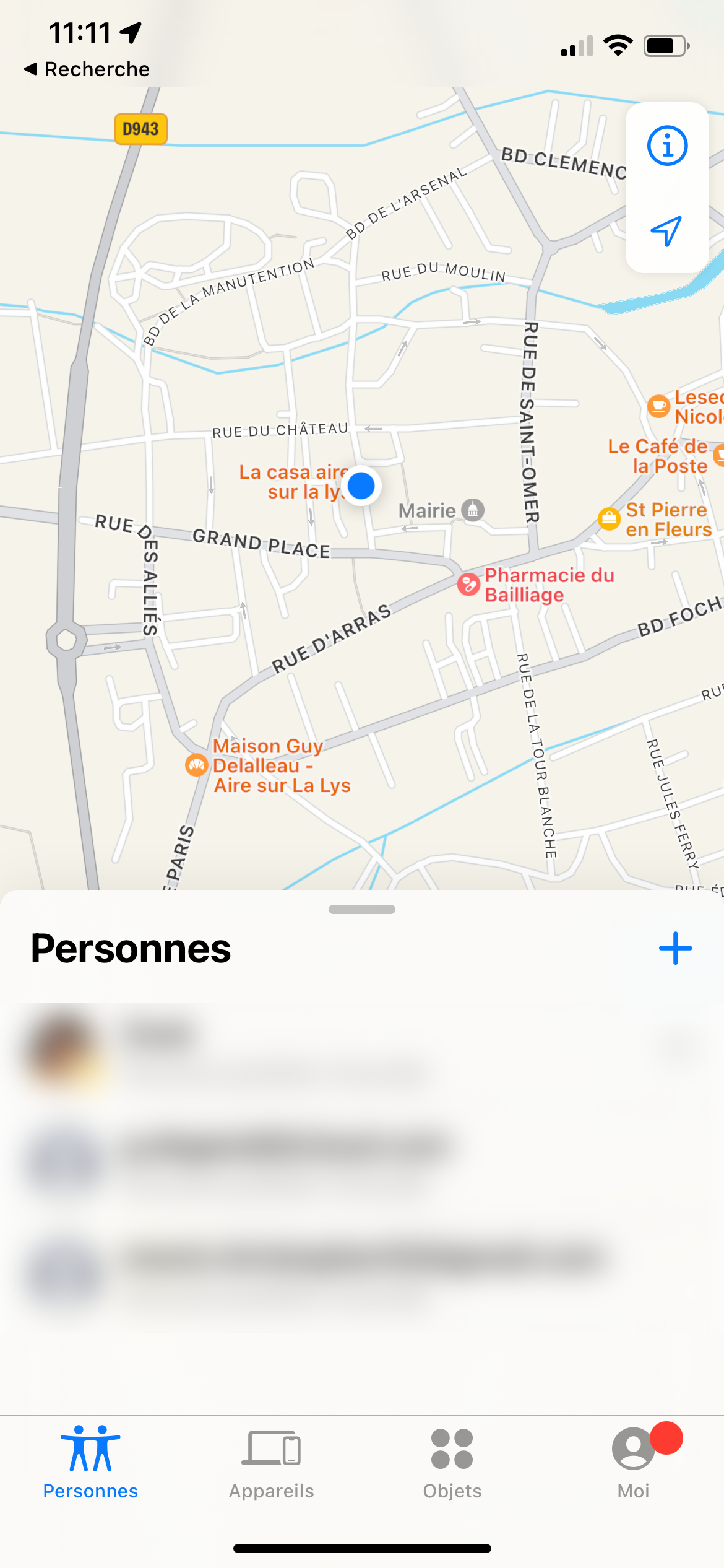 FindMy - Localisation d'un ami ou membre de la famille