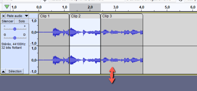 Audacity Taille piste