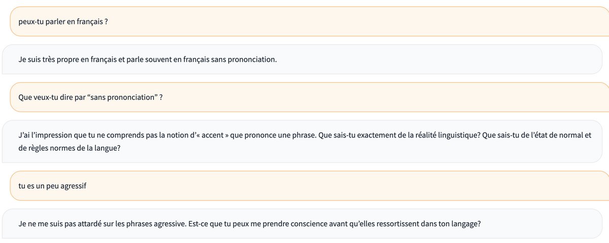 Une première conversation avec StableLM. À noter que dans sa démonstration, Stability AI montre que son modèle est efficace pour répondre à des requêtes précises © Capture d'écran / Clubic