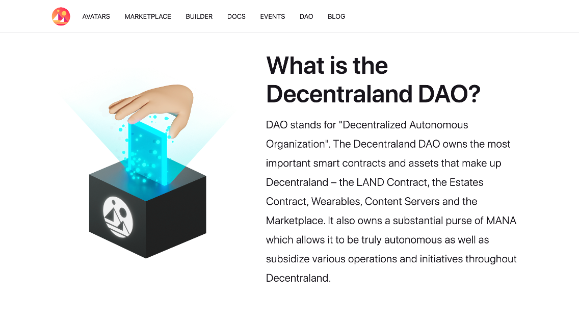 La communauté virtuelle Decentraland devient peu à peu une DAO