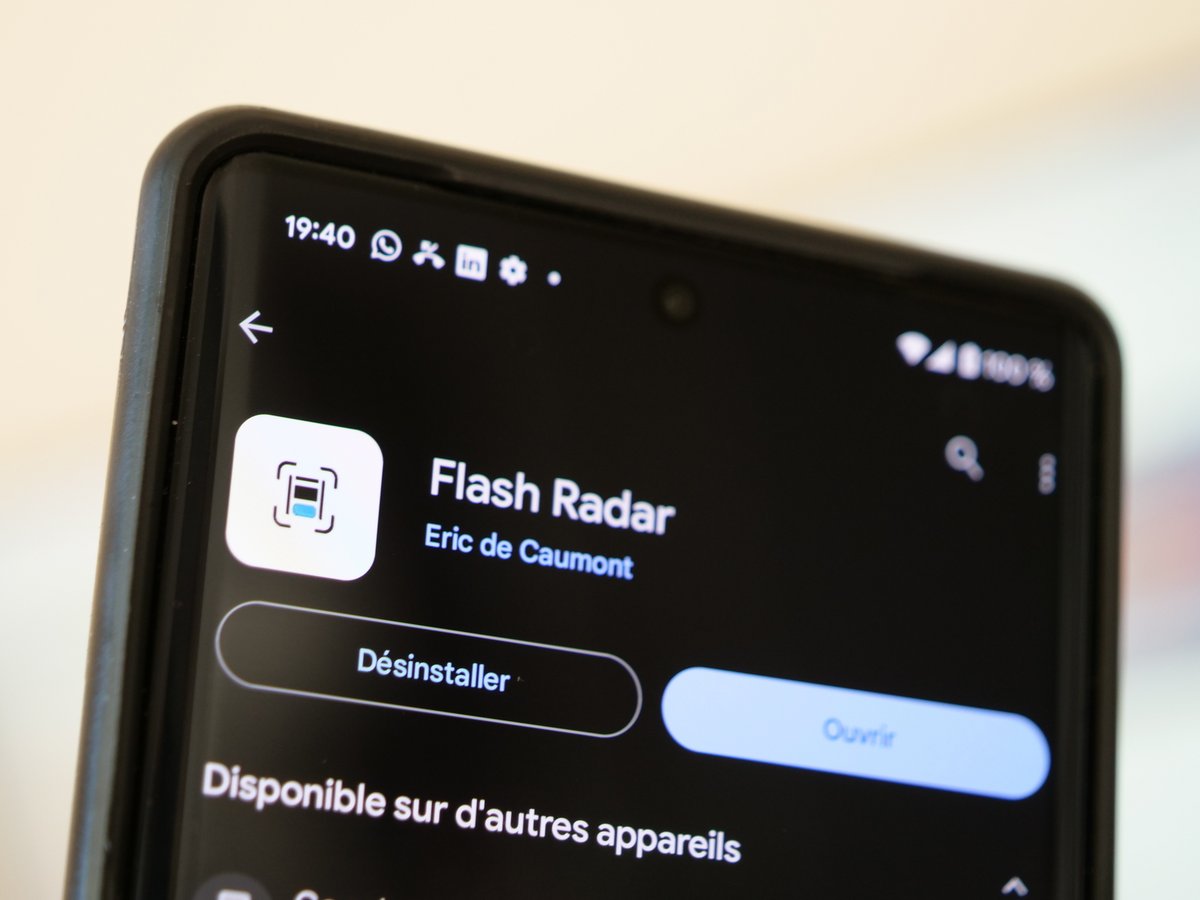 Flash Radar sur le Google Play Store © Alexandre Boero / Clubic