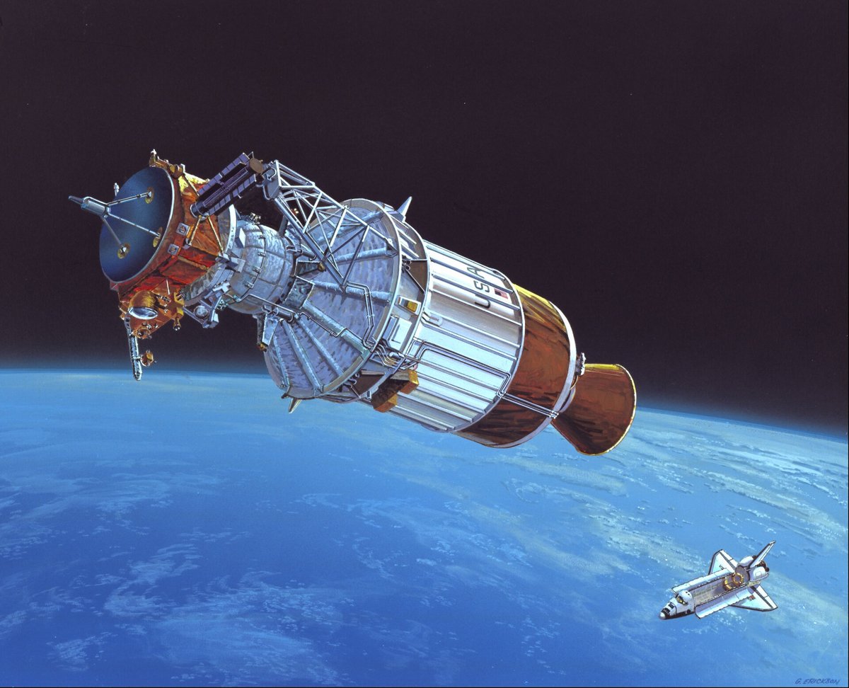 Vue d'artiste de la sonde Ulysses après son éjection par la navette en orbite terrestre © Boeing