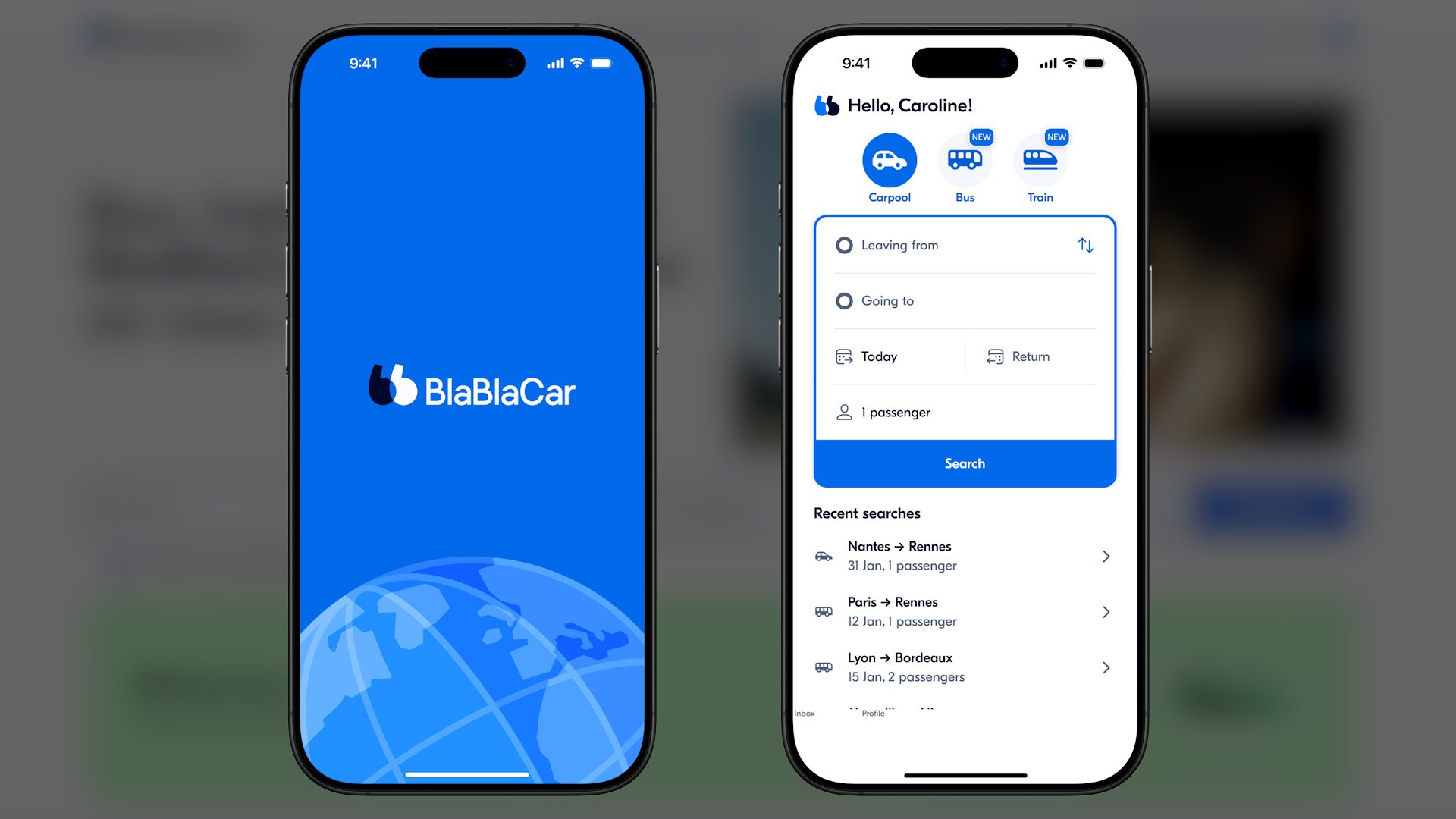Un aperçu de l'application mobile BlaBlaCar. © Clubic / BlaBlaCar