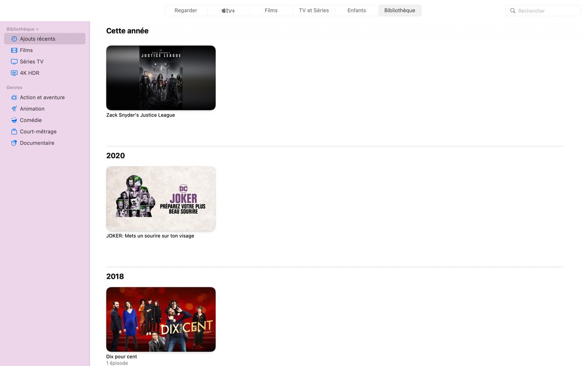 Apple TV+ - L'onglet bibliothèque