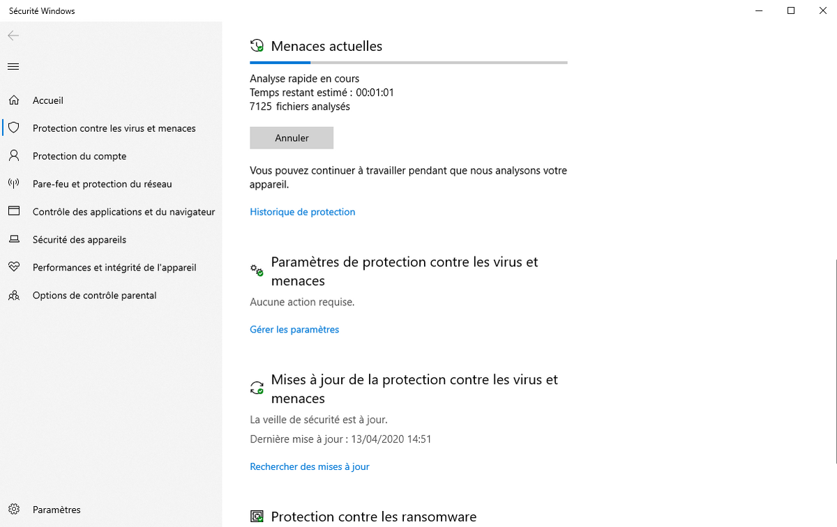 Windows - Recherche de malwares avec Windows Defender