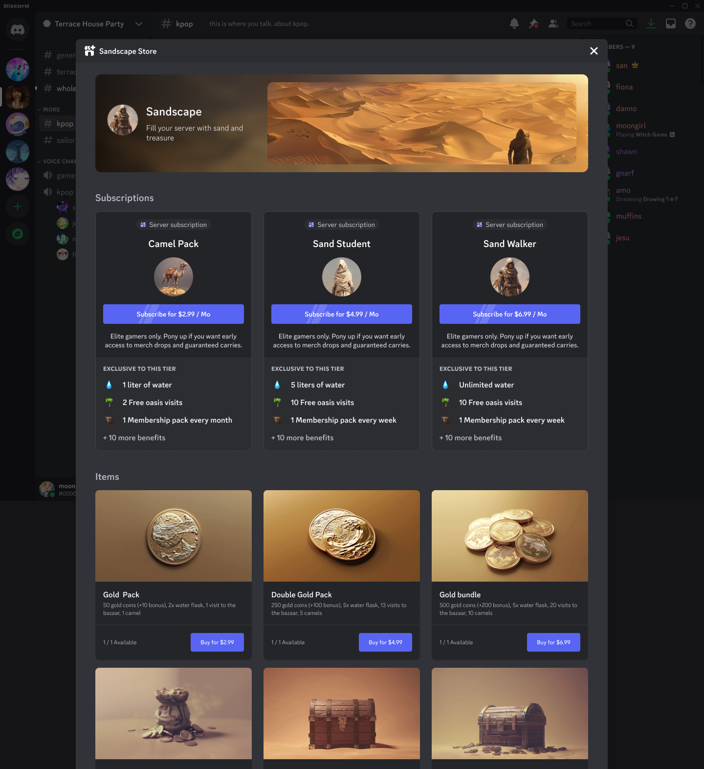 Les achats uniques arrivent sur la plateforme © Discord