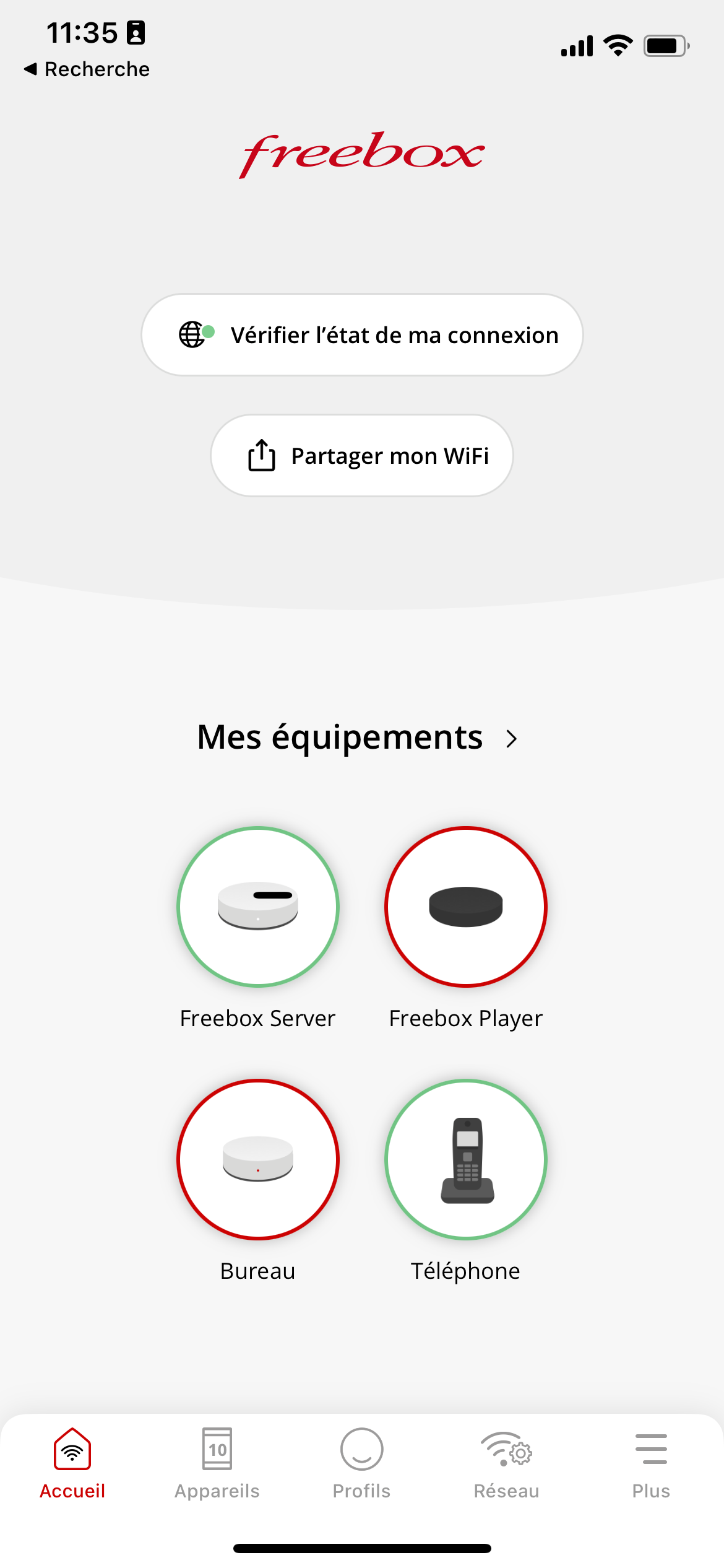 Freebox Connect accueil iOS