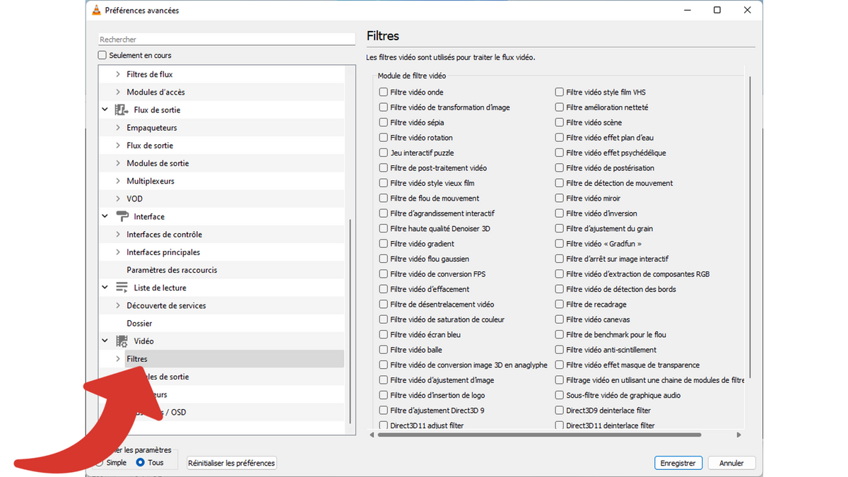 Ouvrir les paramètres liés aux filtres vidéo © Clubic