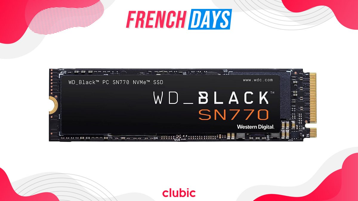 Le WD_Black SN770 1 To, compatible PC fixe, portable et PS5 avec dissipateur thermique