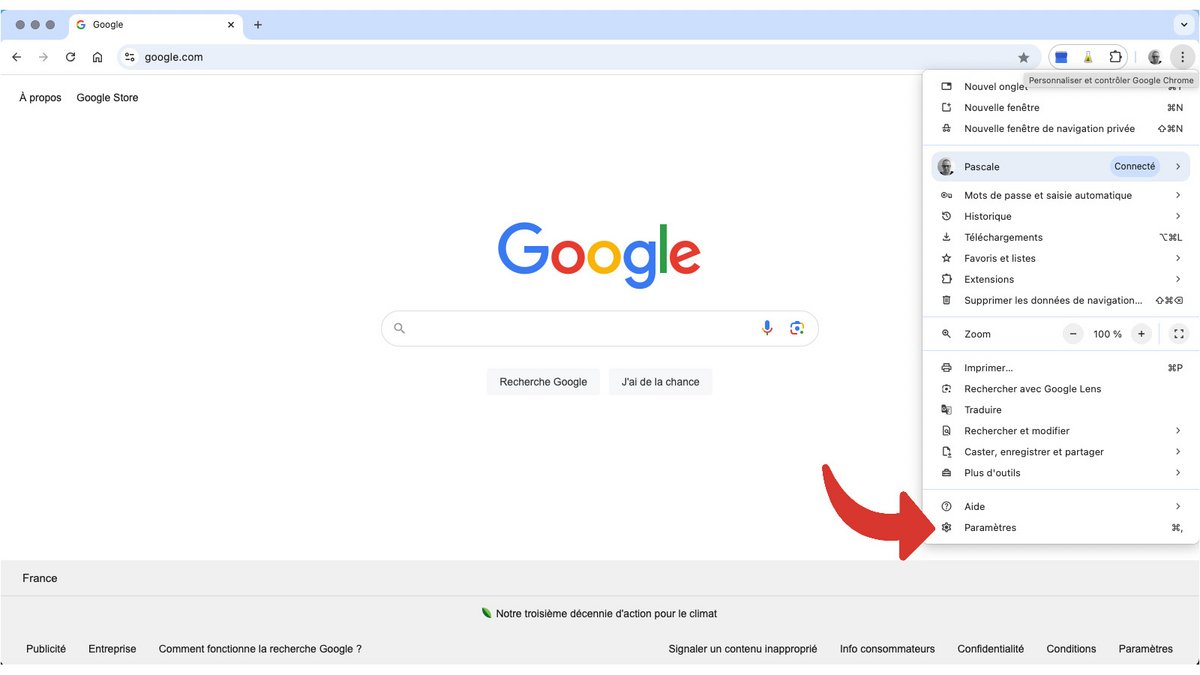 Paramètres Chrome © Pascale Duc pour Clubic