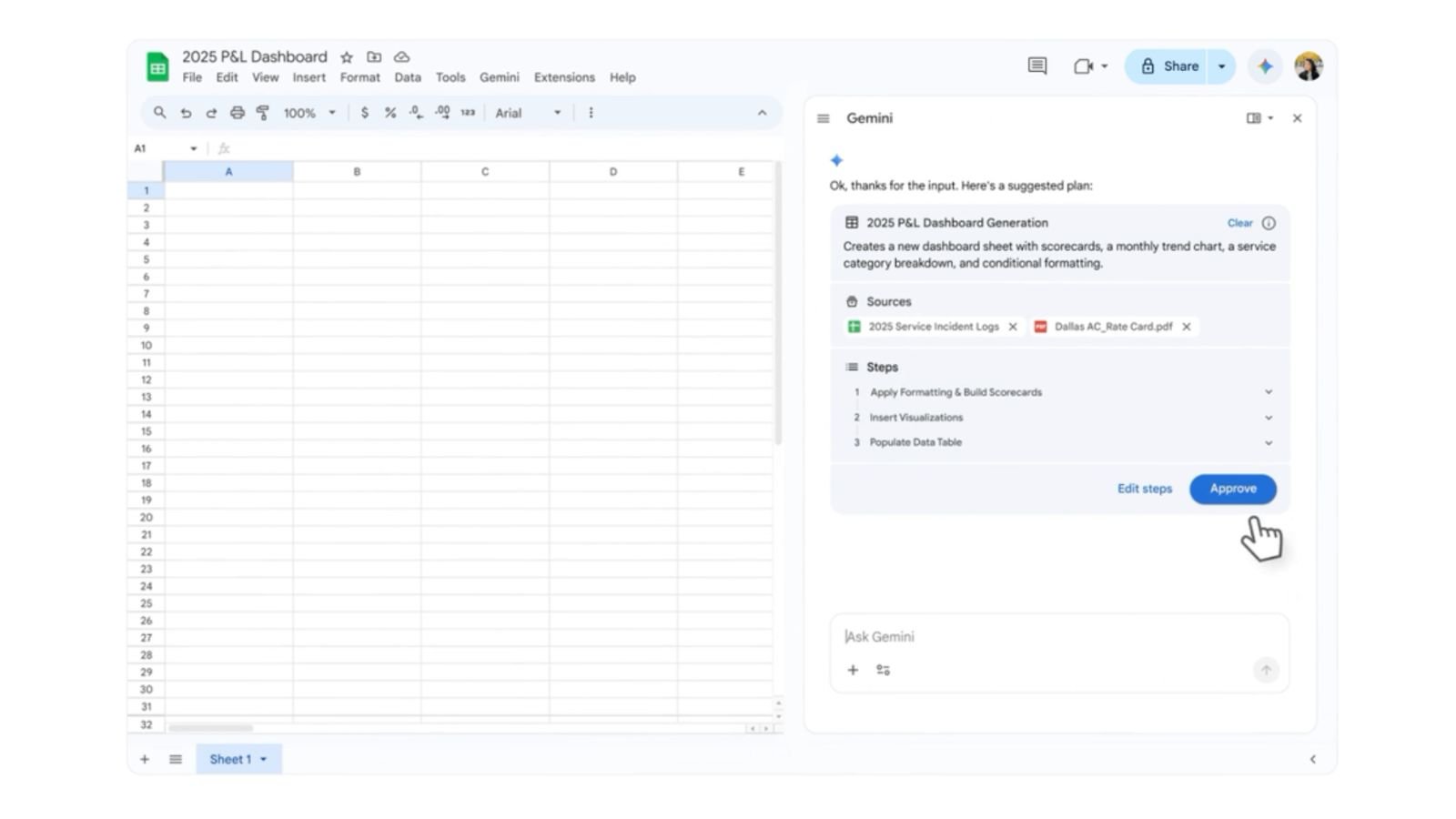 Gemini pour Google Sheets prend enfin en charge de nouvelles langues. ©Google