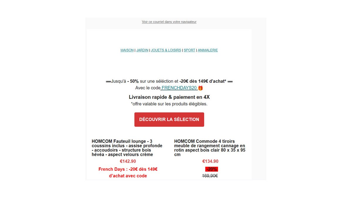 Exemple d'un mail spam publicitaire - © Pascale Duc