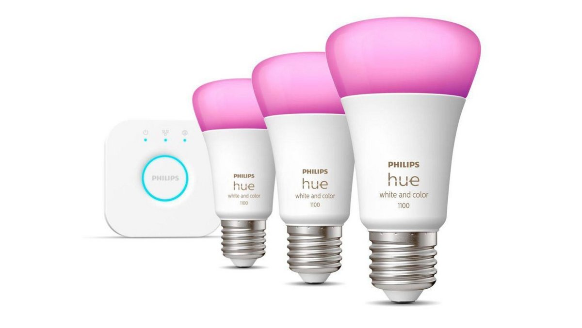 Le kit de démarrage Philips Hue Ampoules E27 x3 + pont de connexion Hue