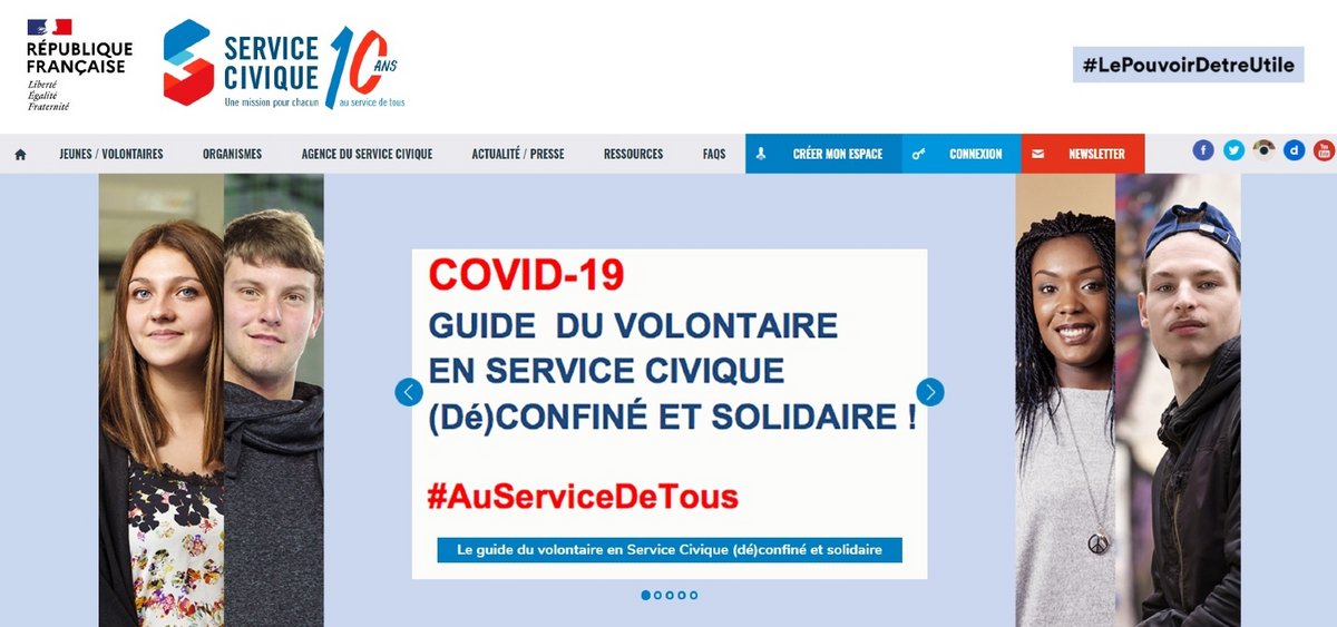 Le site service-civique.gouv.fr (Capture d'écran par Clubic)