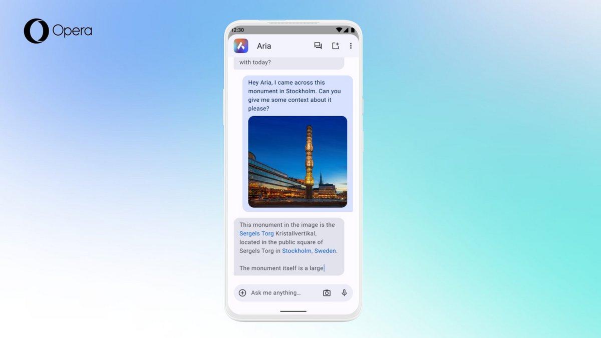 Avec Image Understanding, Aria peut analyser des clichés pour dispenser des informations compélmentaires issues du web © Opera
