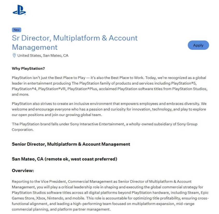 Une offre d'emploi qui en dit long sur les ambitions futures de Sony avec ses exclusivités. © PlayStation