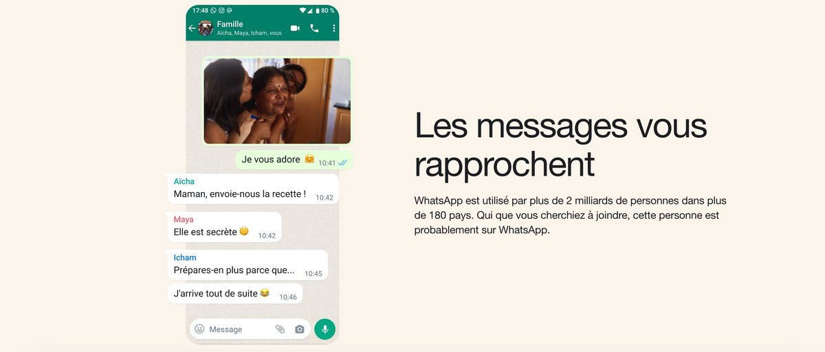 Envoyez des messages à vos proches © Meta