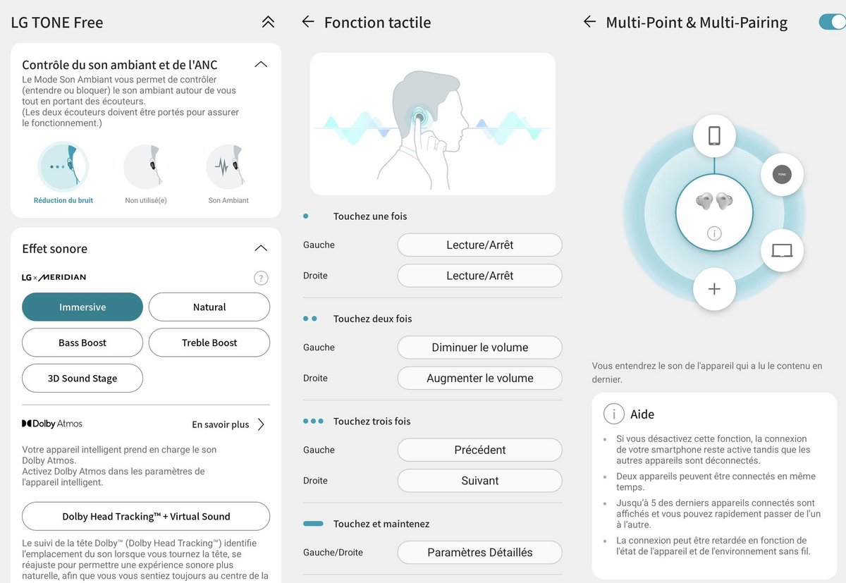 L'application LG Tone Free est irréprochable. Certaines fonctions du produit sont toutefois un peu cachées © Guillaume Fourcadier pour Clubic