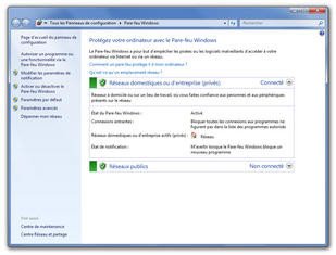 Pare-feu Windows et différents profils de protection par interface réseau